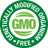 Green seller roundel reading Genetically Modified Organism Free