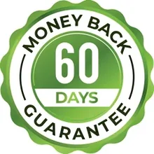 Green seal reading 60-day money-back guarantee